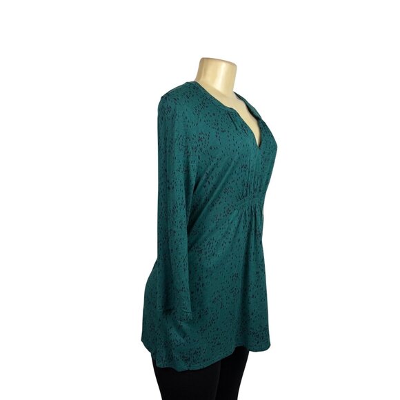 Calvin Klein Jeans Womens Teal Cotton Blend Patterned Tunic Top Sz L - Picture 2 of 14